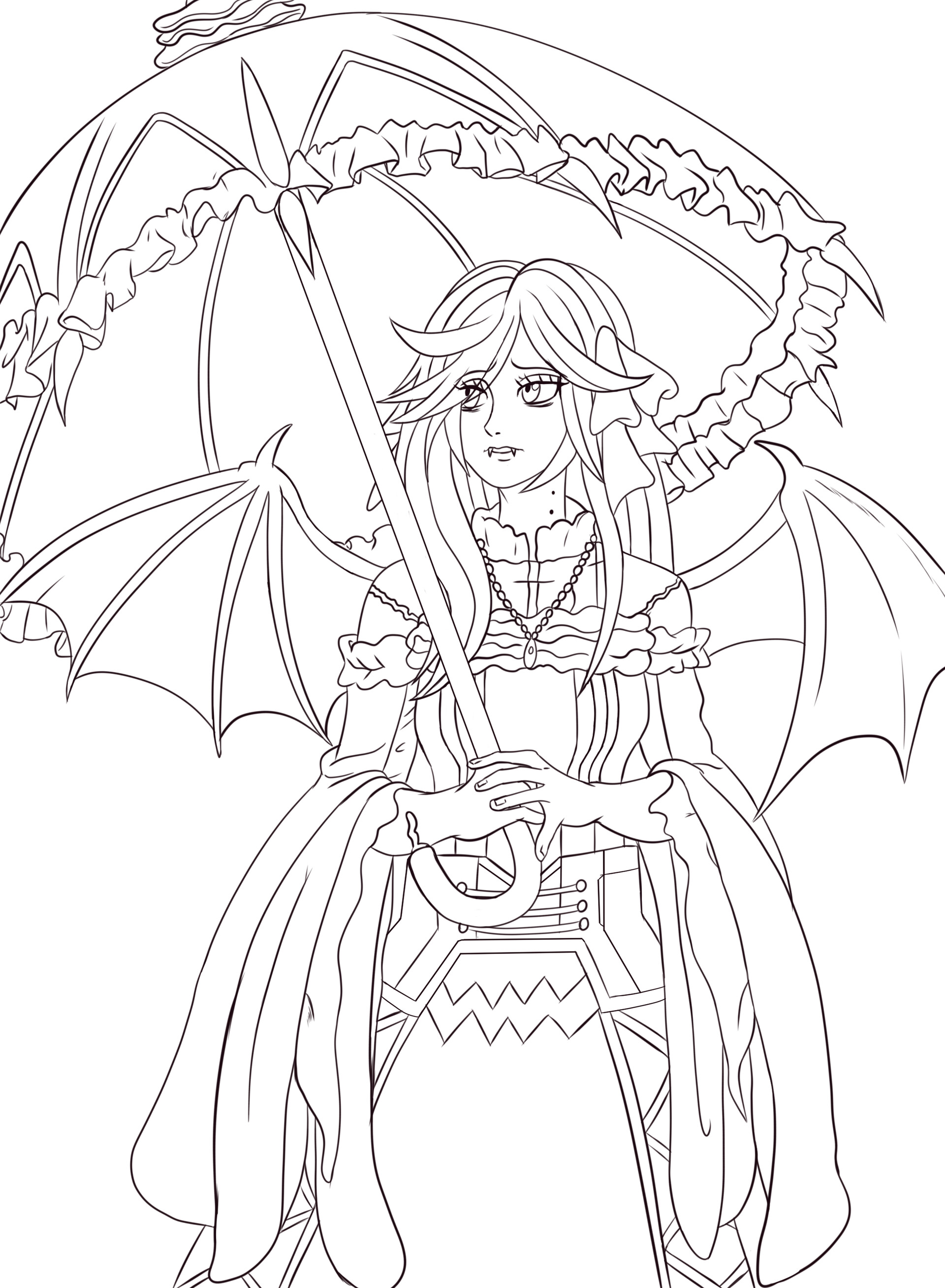 anime vampire girl coloring pages