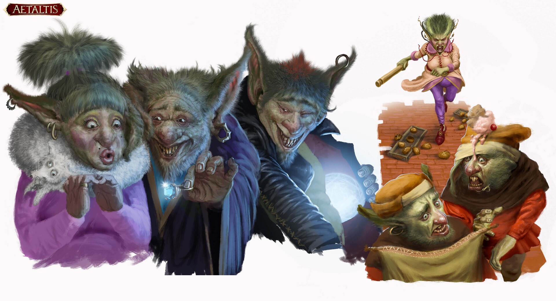 ArtStation Cheebats ( friendly goblin types,) featured in Aetaltis