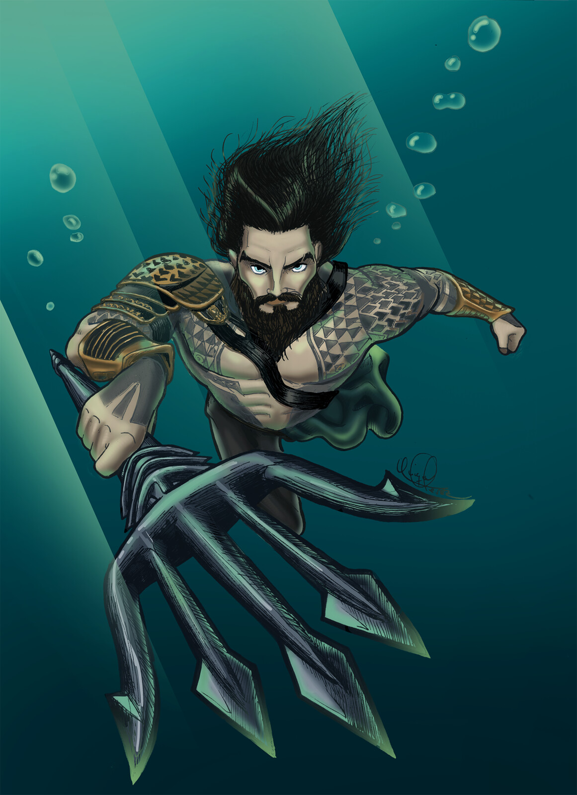Jason Momoa's Aquaman! (digitally colored 2018)