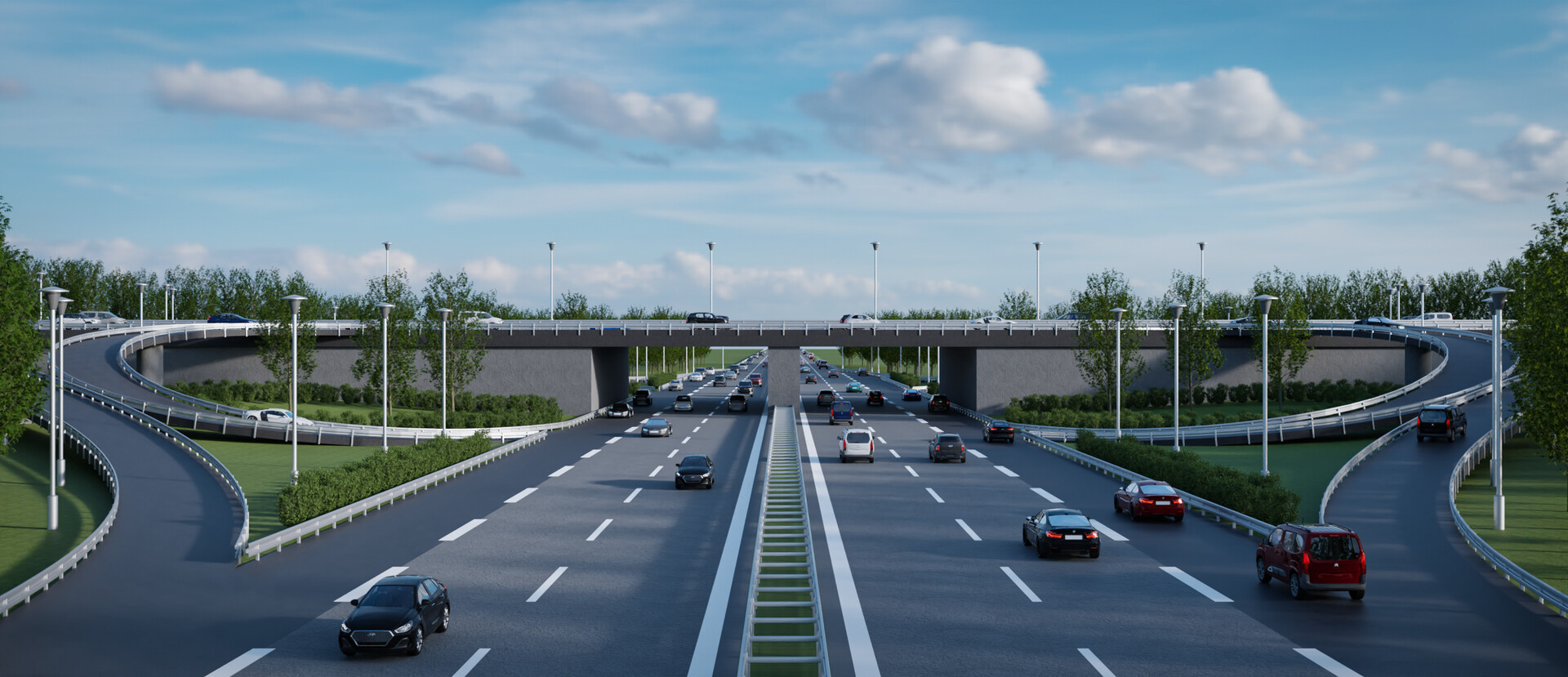 contrast render - freeway intersection