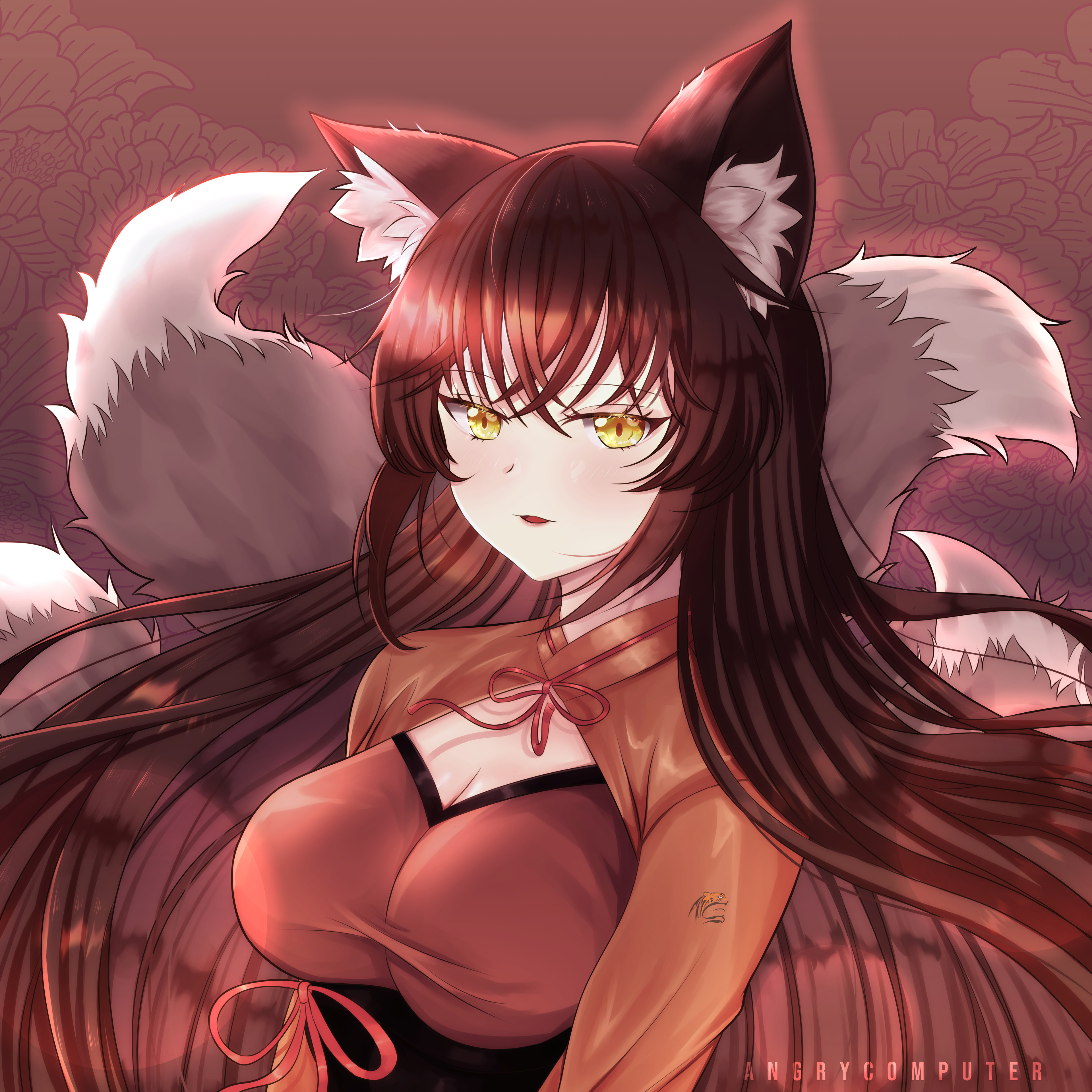 angry anime wolf girl