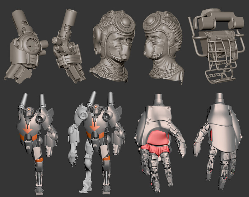 Highpoly (zbrush, 3ds max)