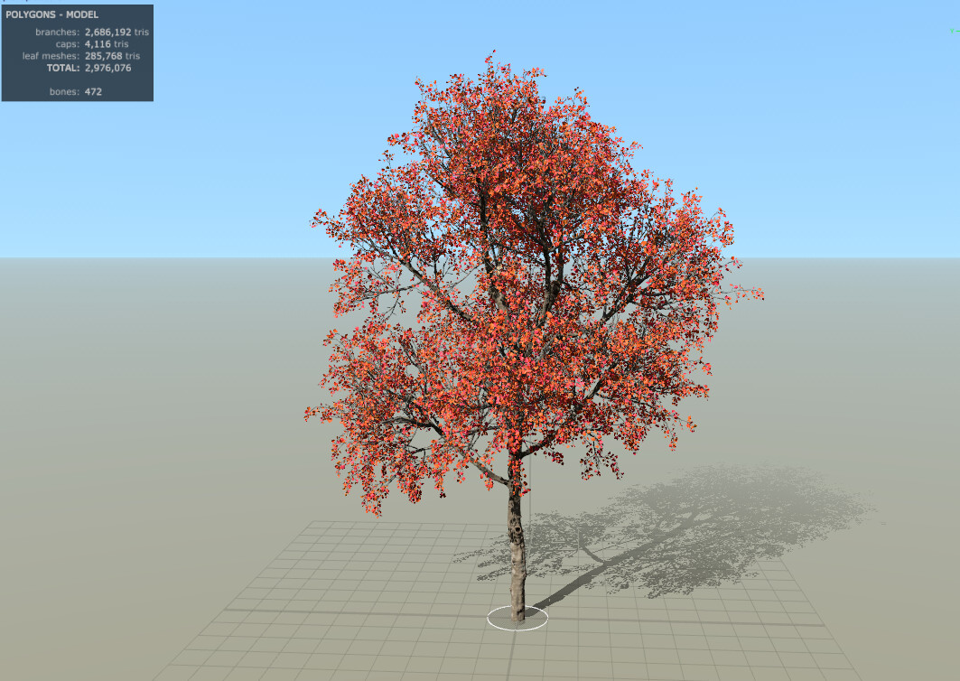 Authumn tree: look Developed in SpeedTree
