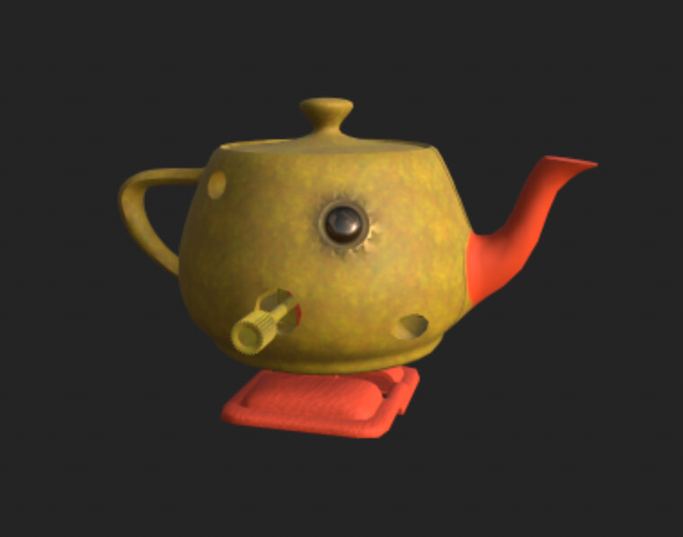 Teapot duckling textured in Substance 3D Painter.