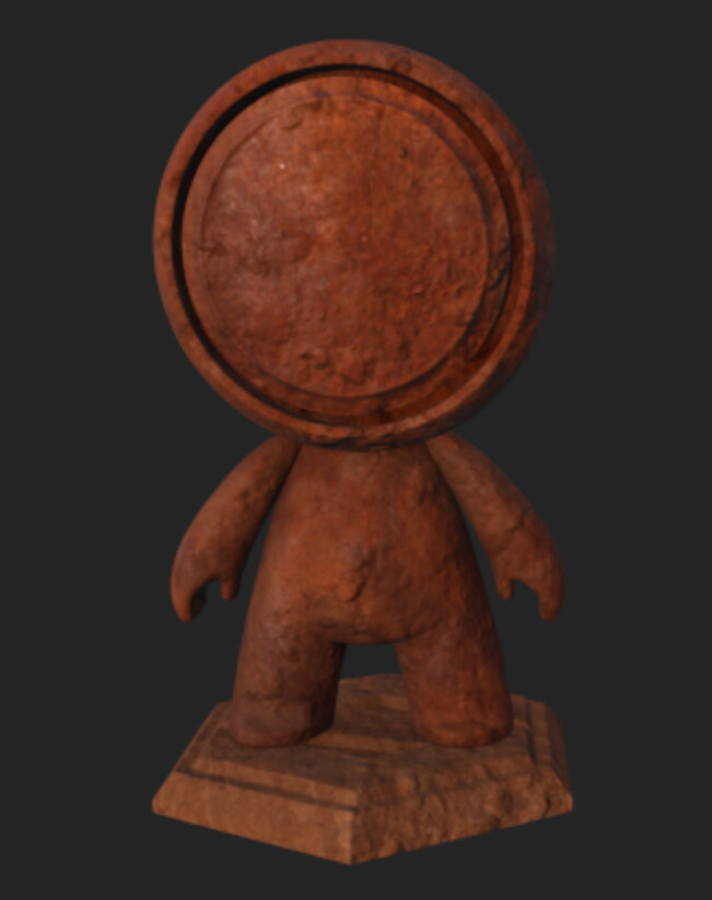 I made this rust material in Substance 3D Painter for practicing purpose early in the competition.