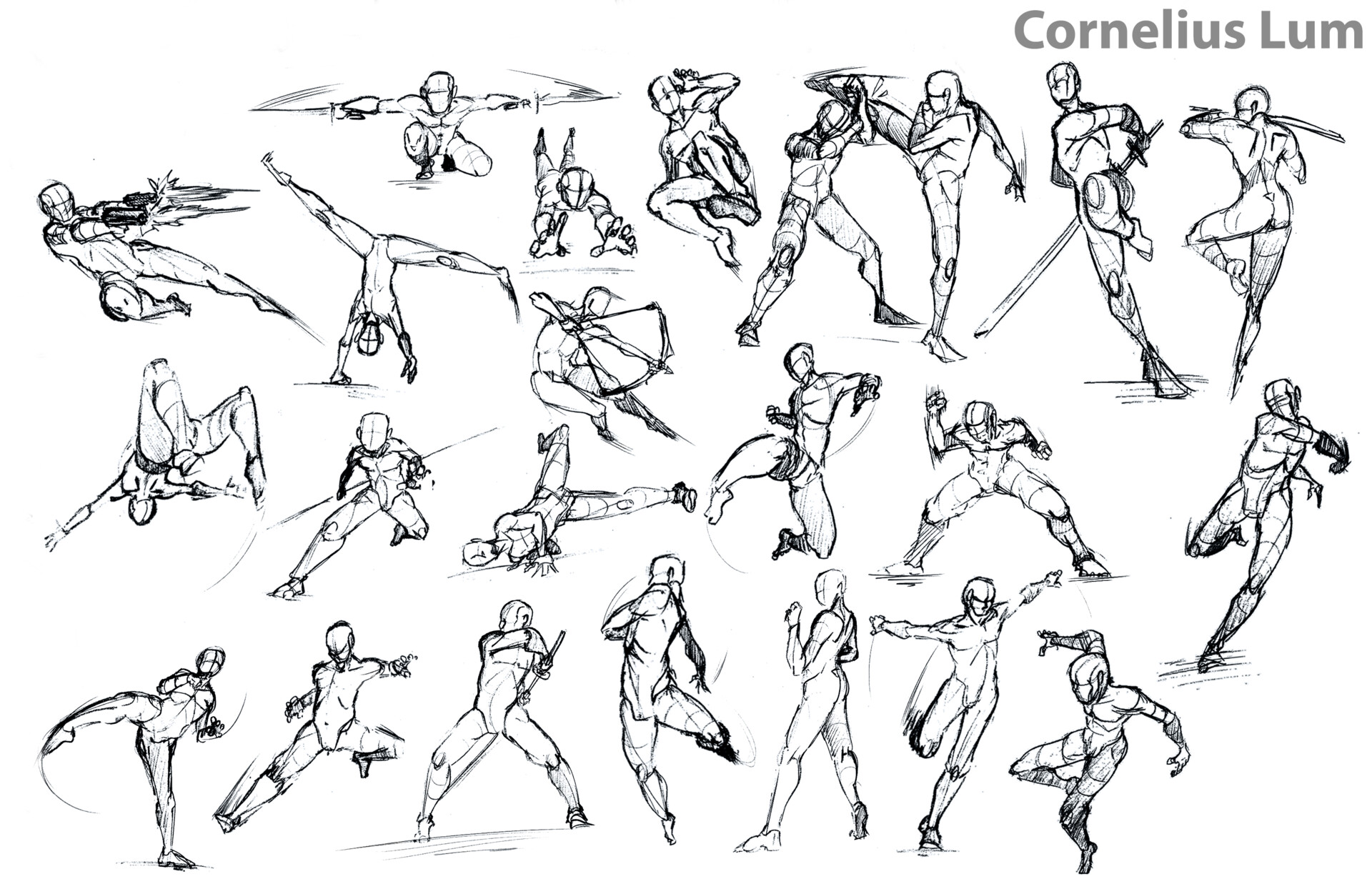 battle poses for drawing