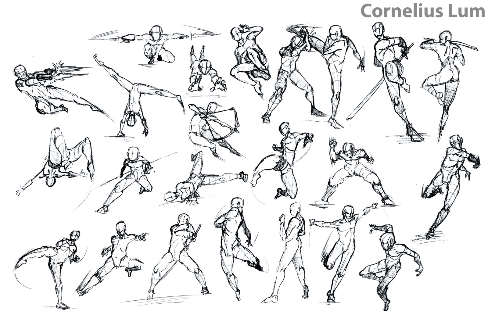 Cornelius Lum - 102 Action poses - Figure Drawing