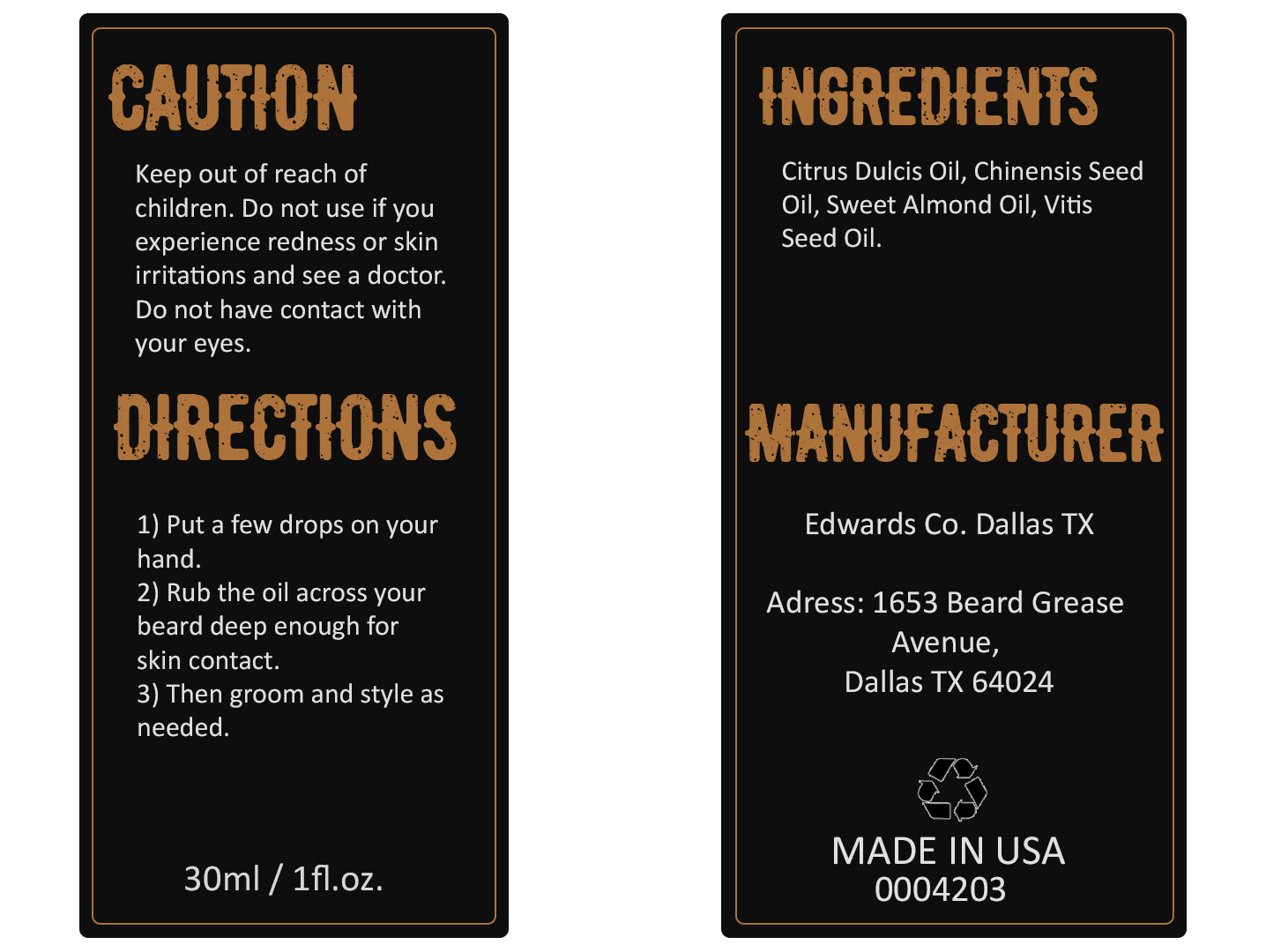Back Labels 