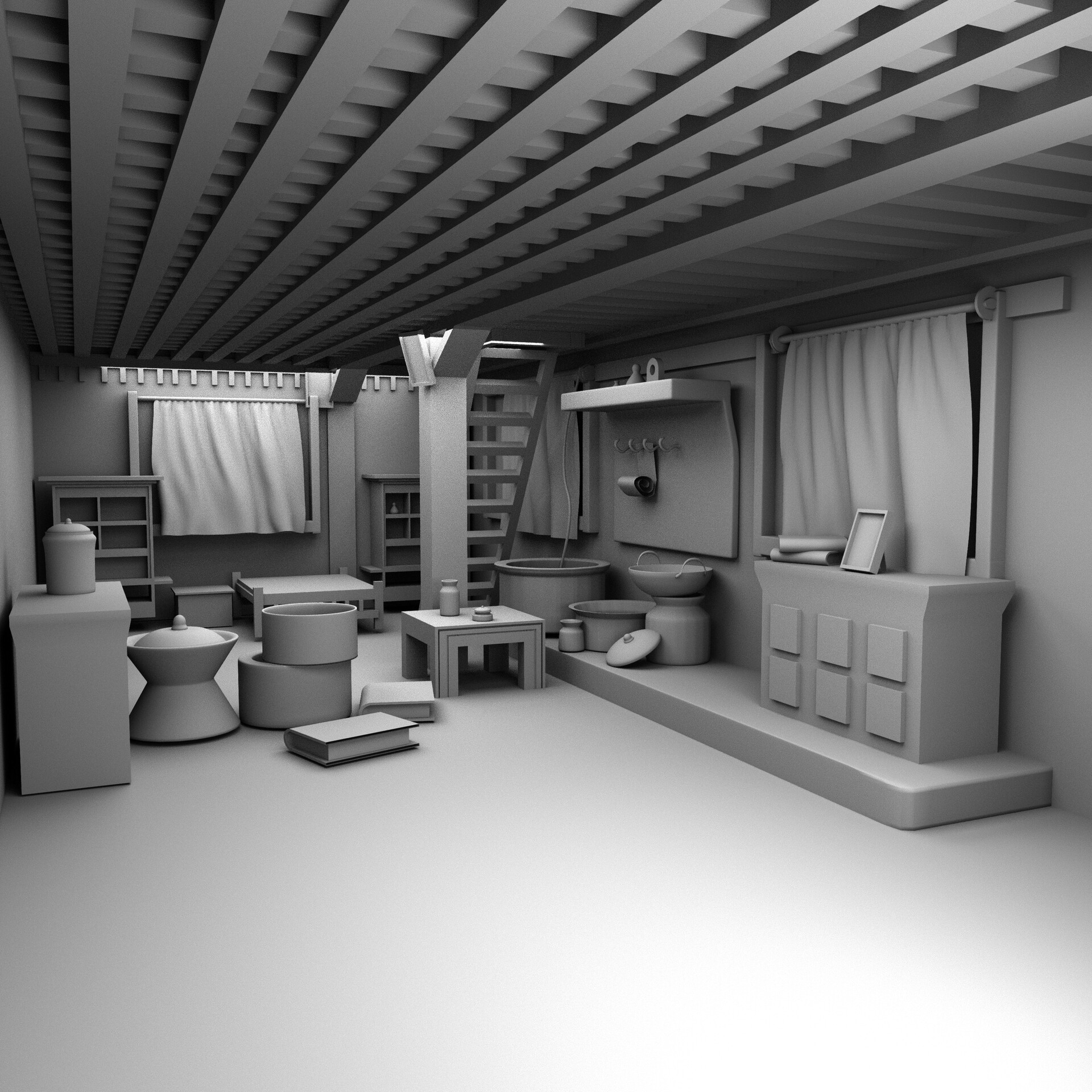 Artstation house interior 3d model