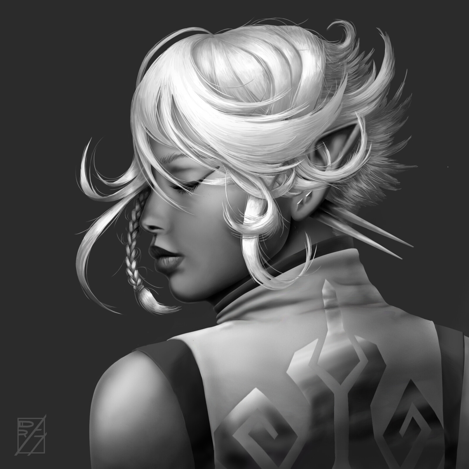 My full artwork, an illustration, done entirely with the hard round and airbrush.