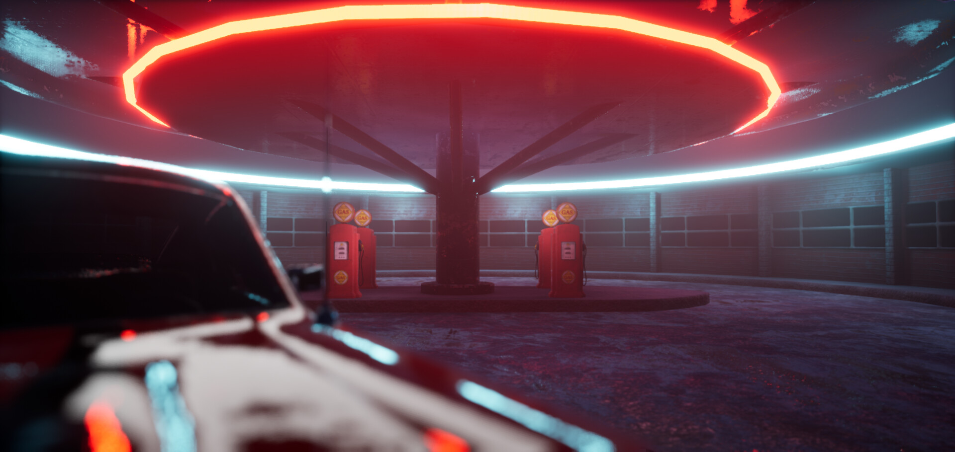 Finley Searle 60's Themed Neon Gas Station Unreal Engine 4