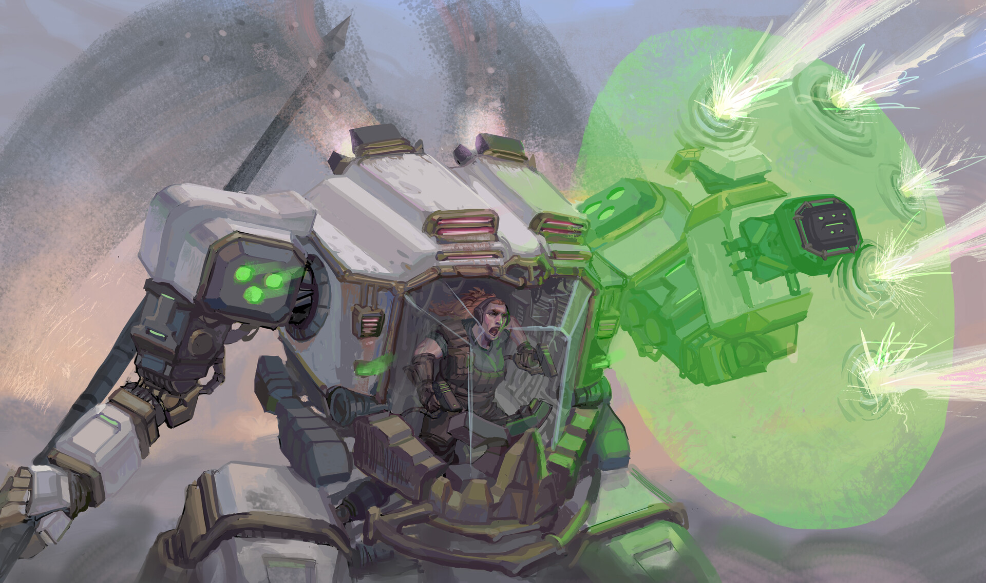 ArtStation Lancer Mech and Pilot(01)