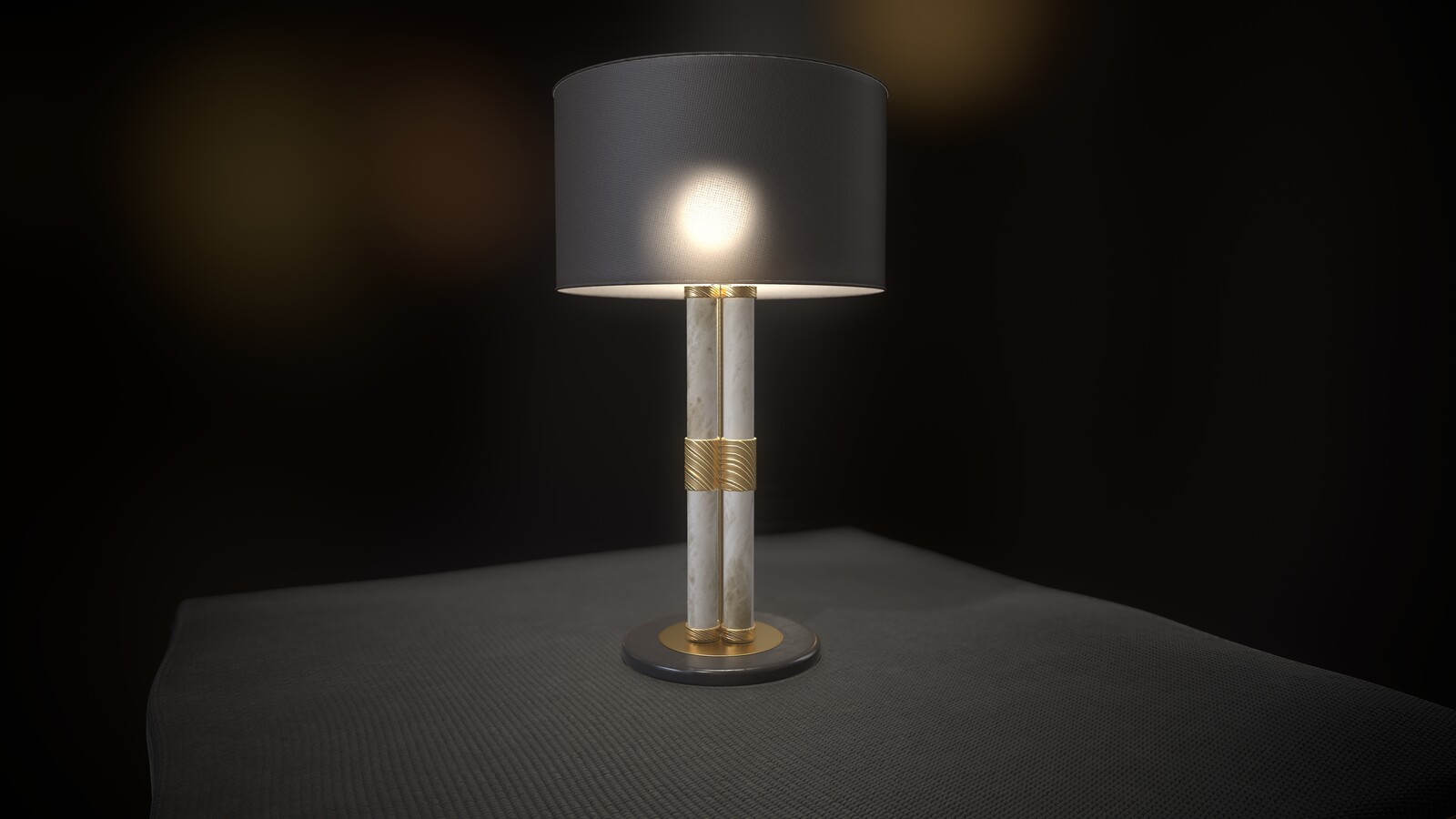 The three columns /  Gilded Bronze, Albaster & Marble Table lamp