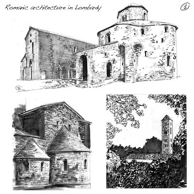 THE SONG OF THE STONES - sketches of romanic architecture around Milan