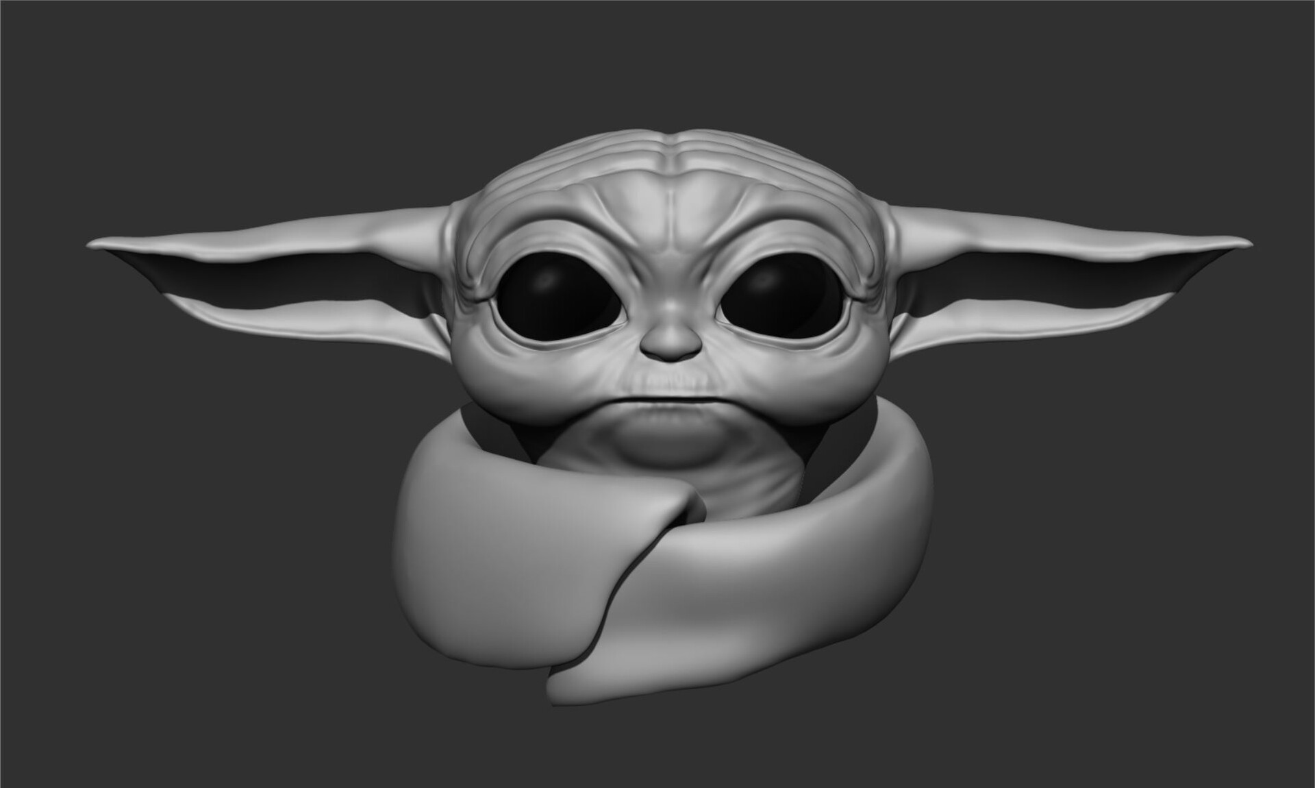 ArtStation - Baby Yoda Head Sculpt