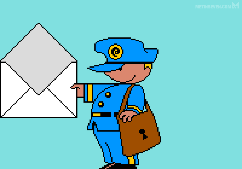 Emailman pixel character animation for an email server application
