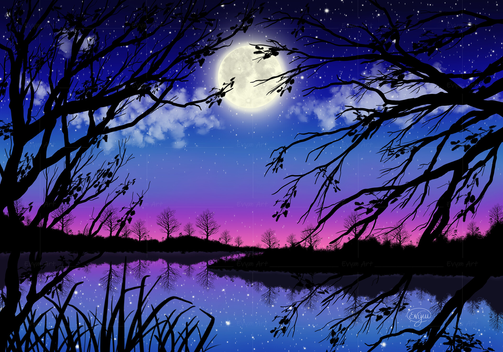 ArtStation Moonlight Sunset