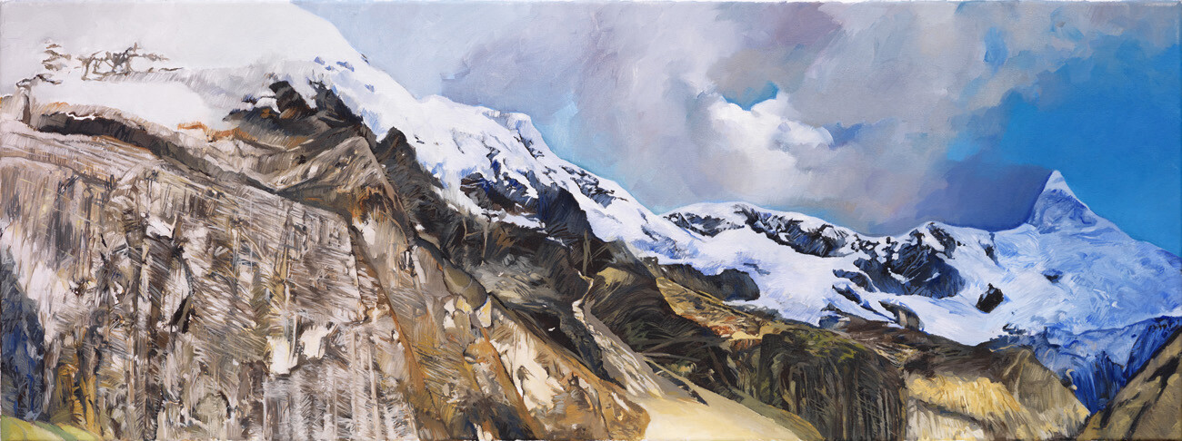 "Alpamayo". Andes peruanos. 80x30cm. Oil on canvas.