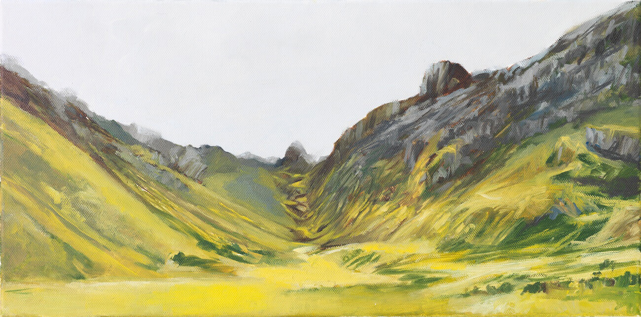 "Paso de Yanajanca (1)". Andes peruanos. 50x25cm. Oil on canvas.
