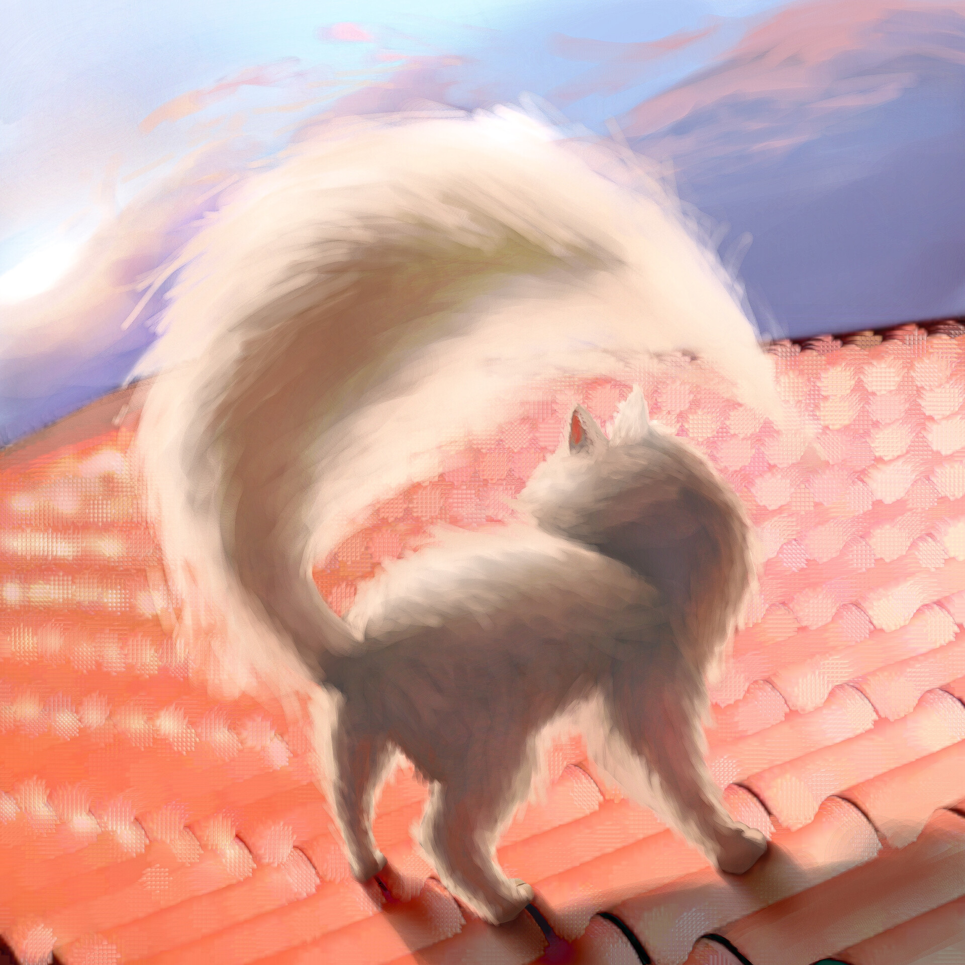 ArtStation Cat on the Roof