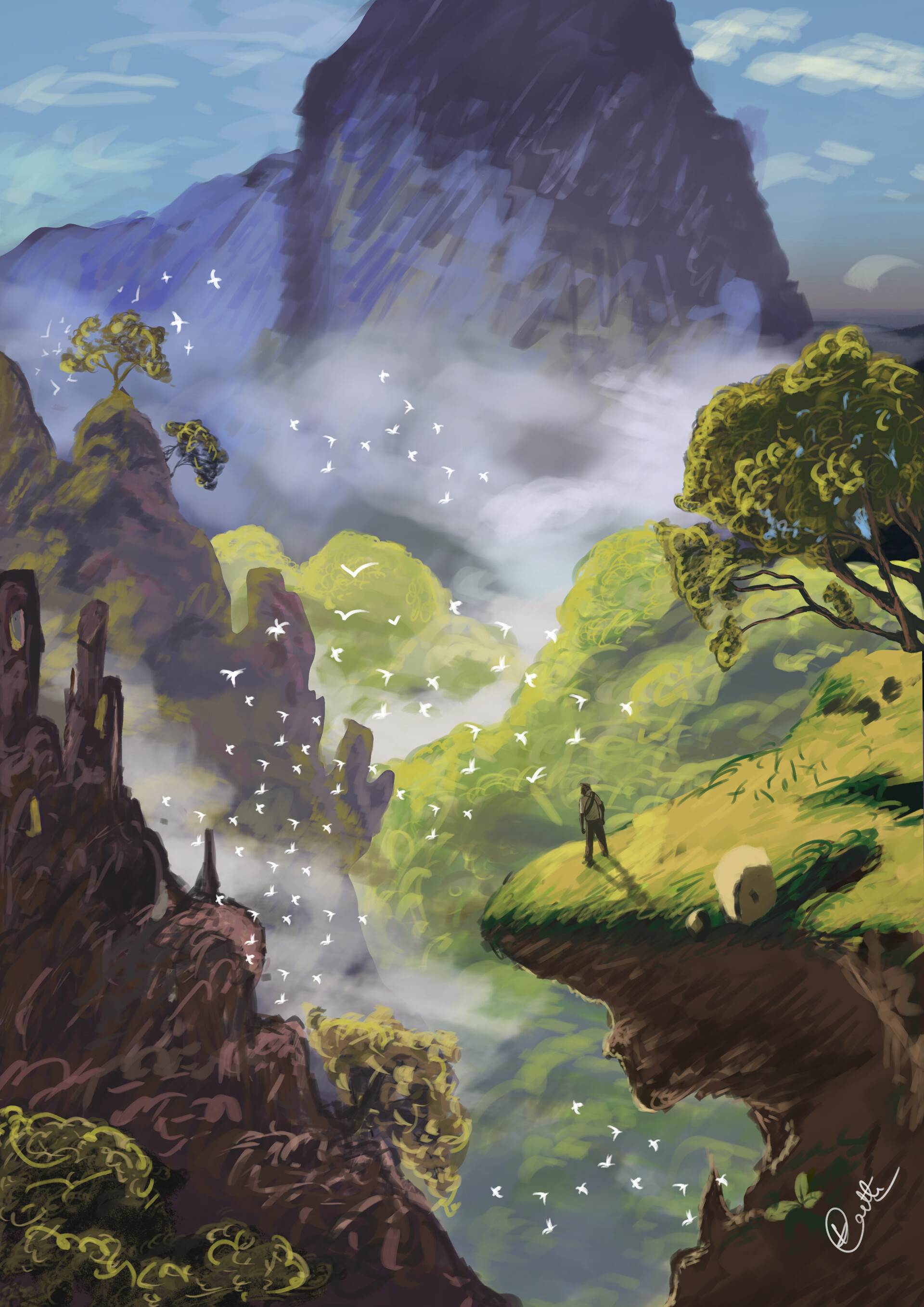 ArtStation beautiful mountain digital art