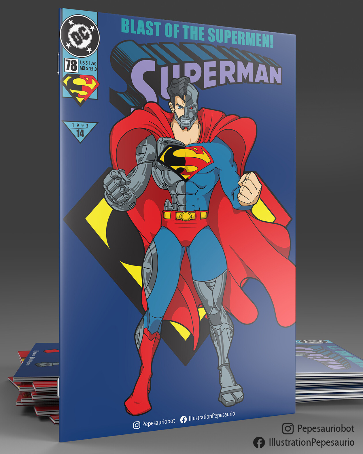 ArtStation - Superman Cyborg animated comic art.