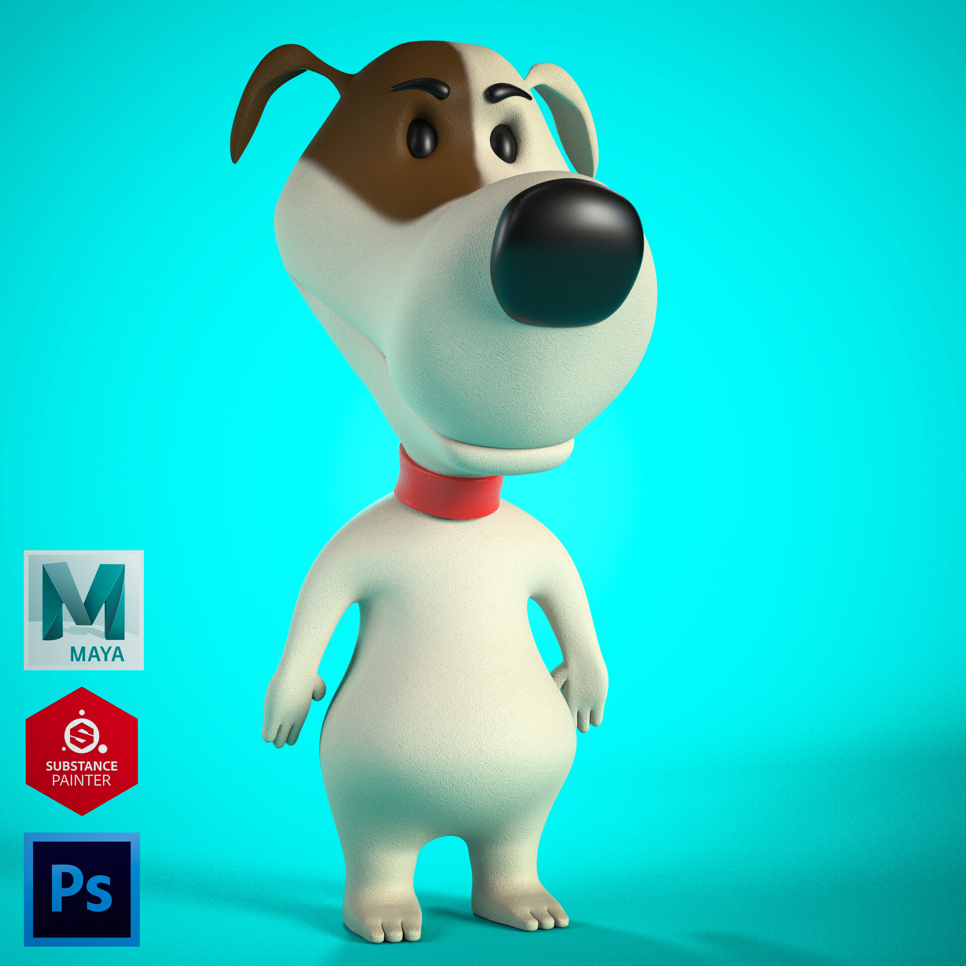ArtStation - 3D Cartoon Dog Model