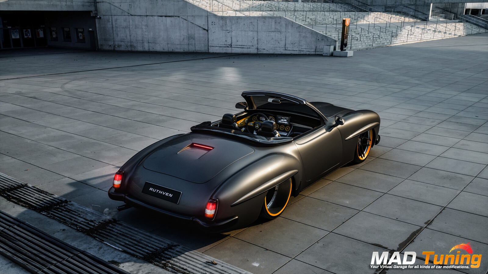 Custom lowered Mercedes 190SL Transformation : Rear quarter