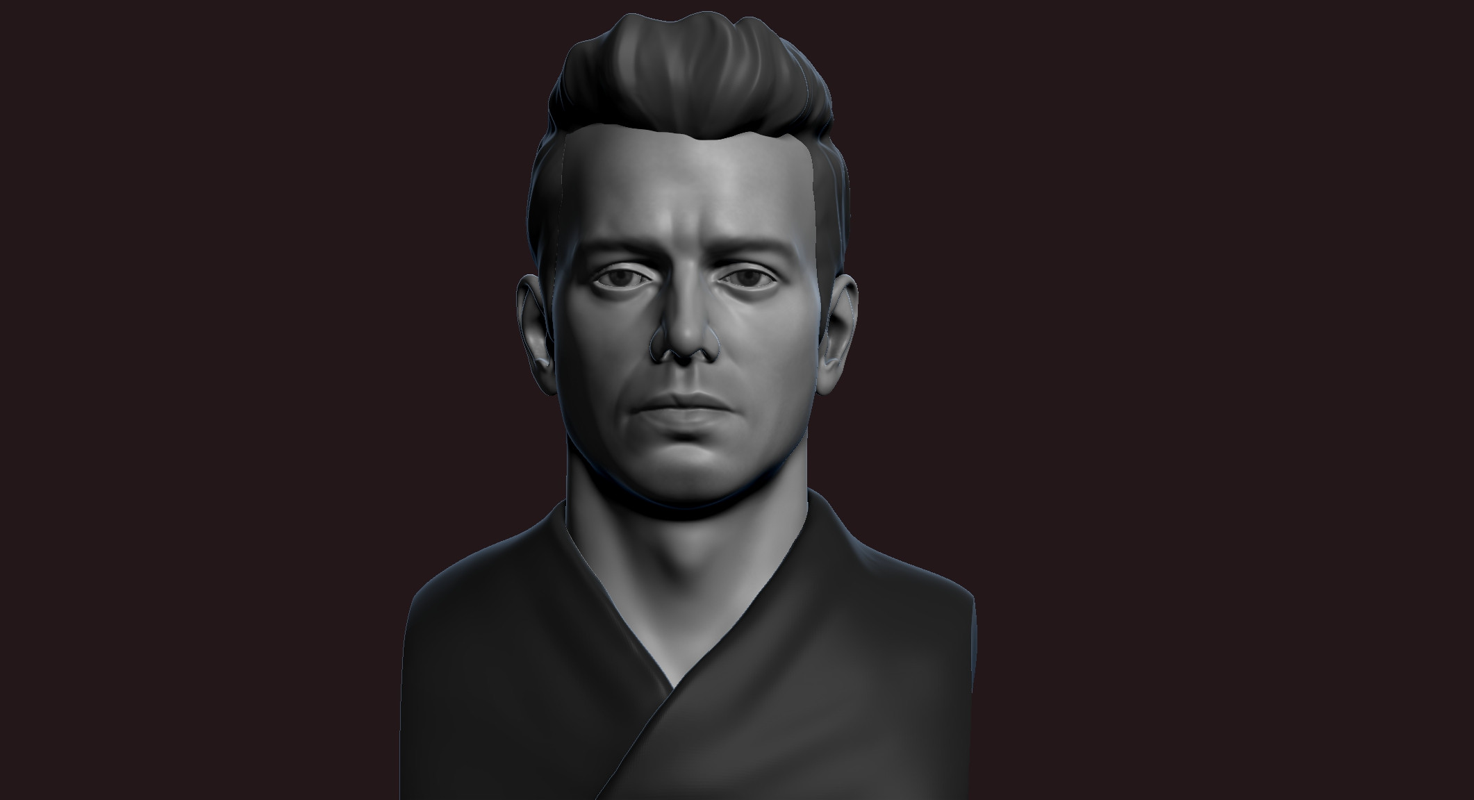 First Blockout, serves as a way of seeing the volumes, if you can capture the likeness at this stage means that the project is going in the right direction :)