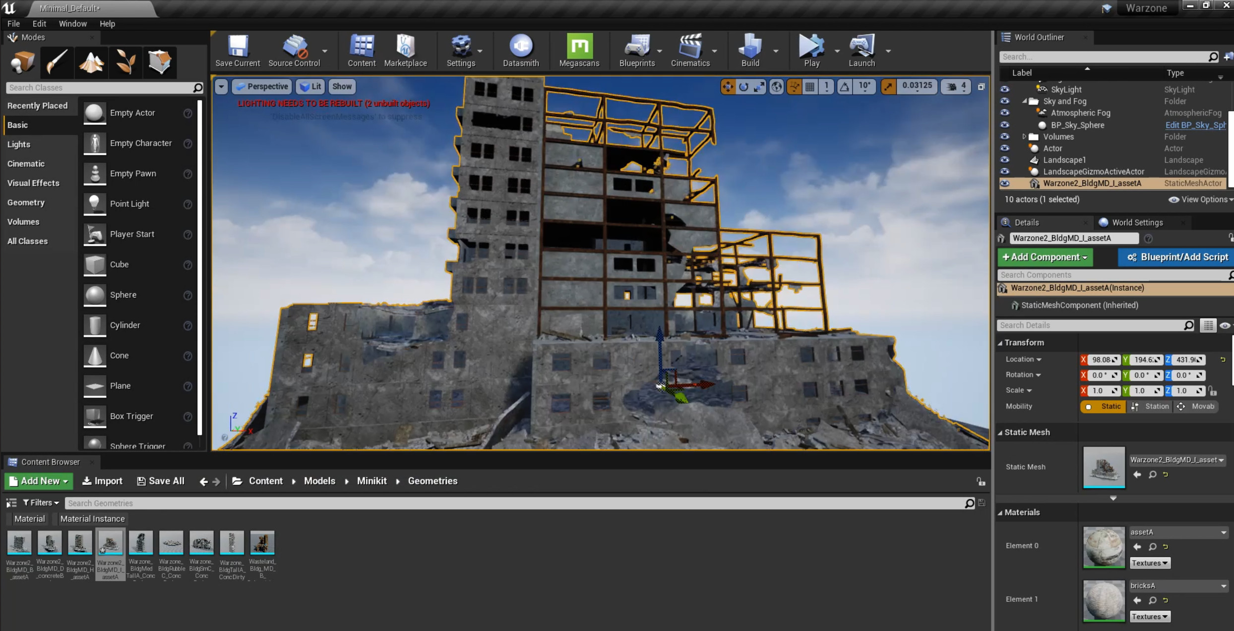 Kitbash 3D asset worked on inside Unreal Engine
