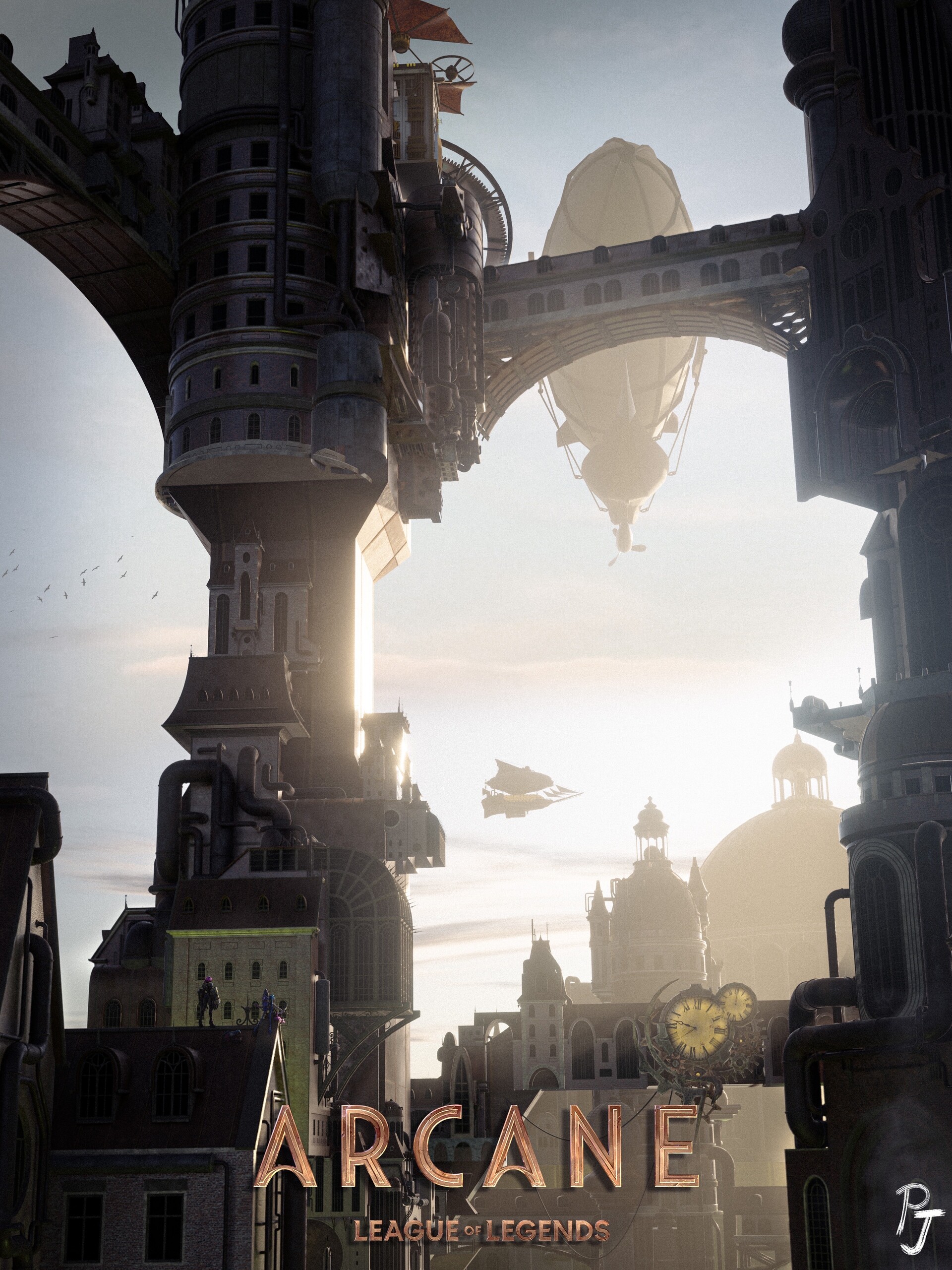 Аркейн как выглядит мир ArtStation - Piltover, City of Progress (Arcane fan art)