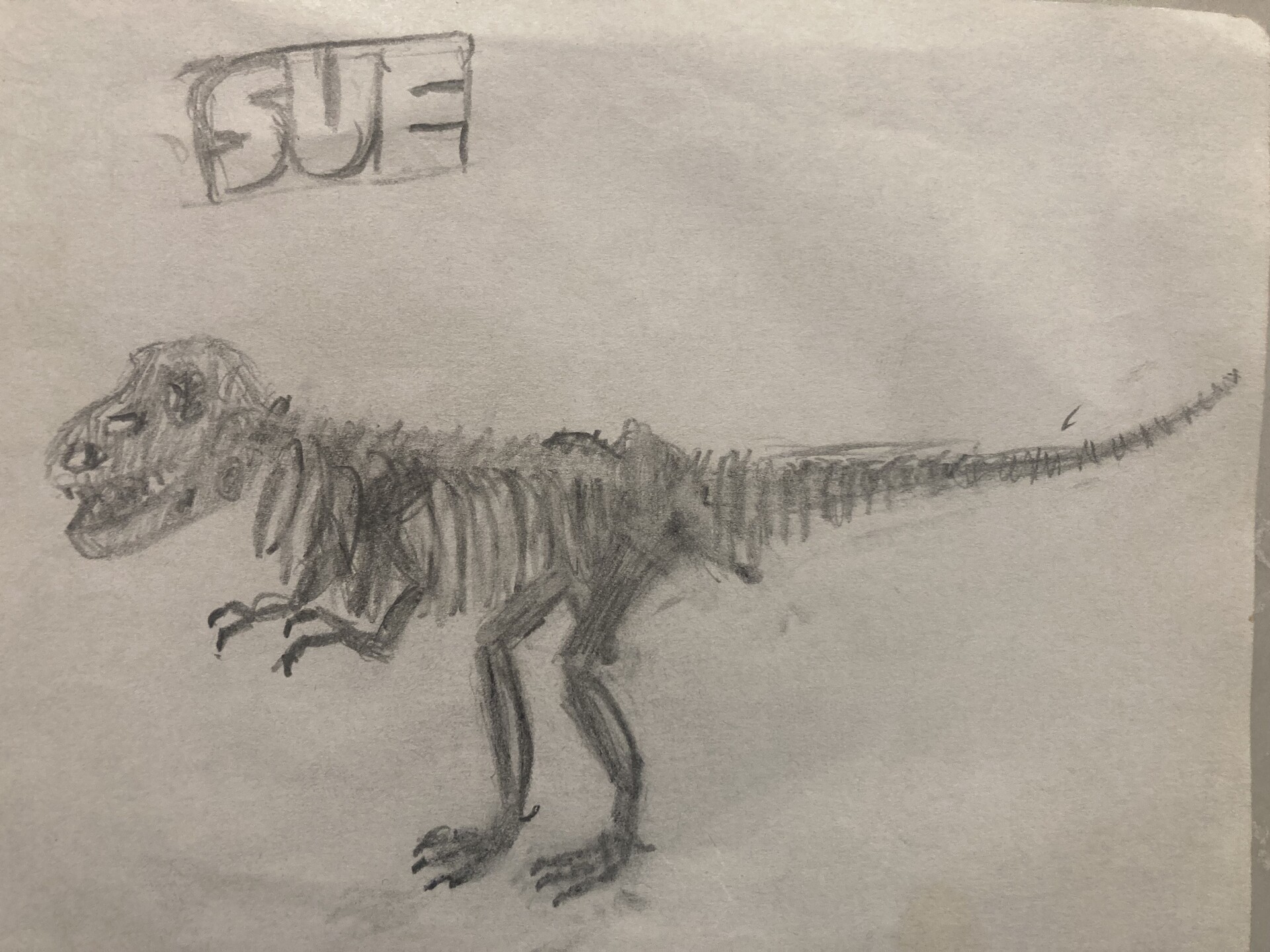 ArtStation - Charcoal drawing of a Tyrannosaurus Rex