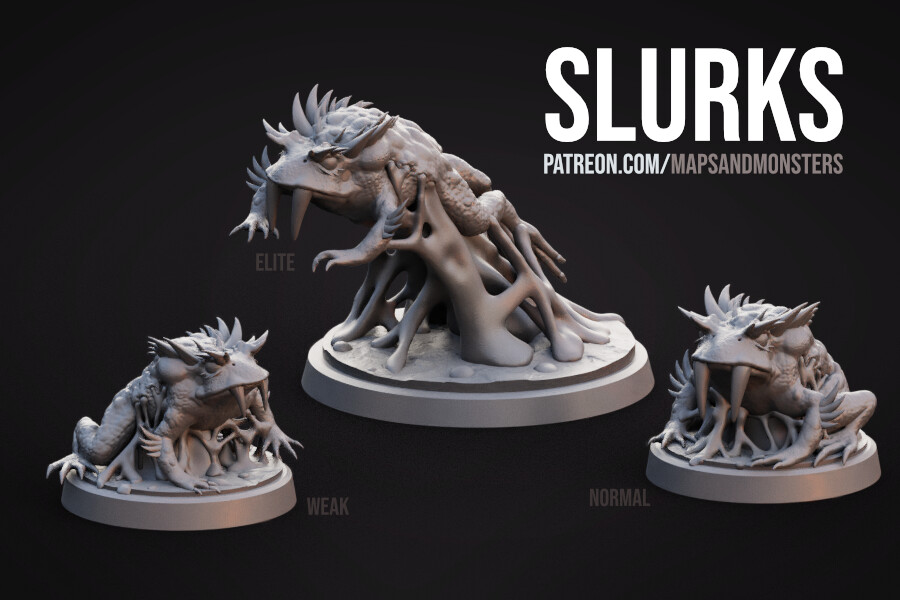 Slurk 3D: printable miniatures for the role playing game Pathfinder 2E. 
