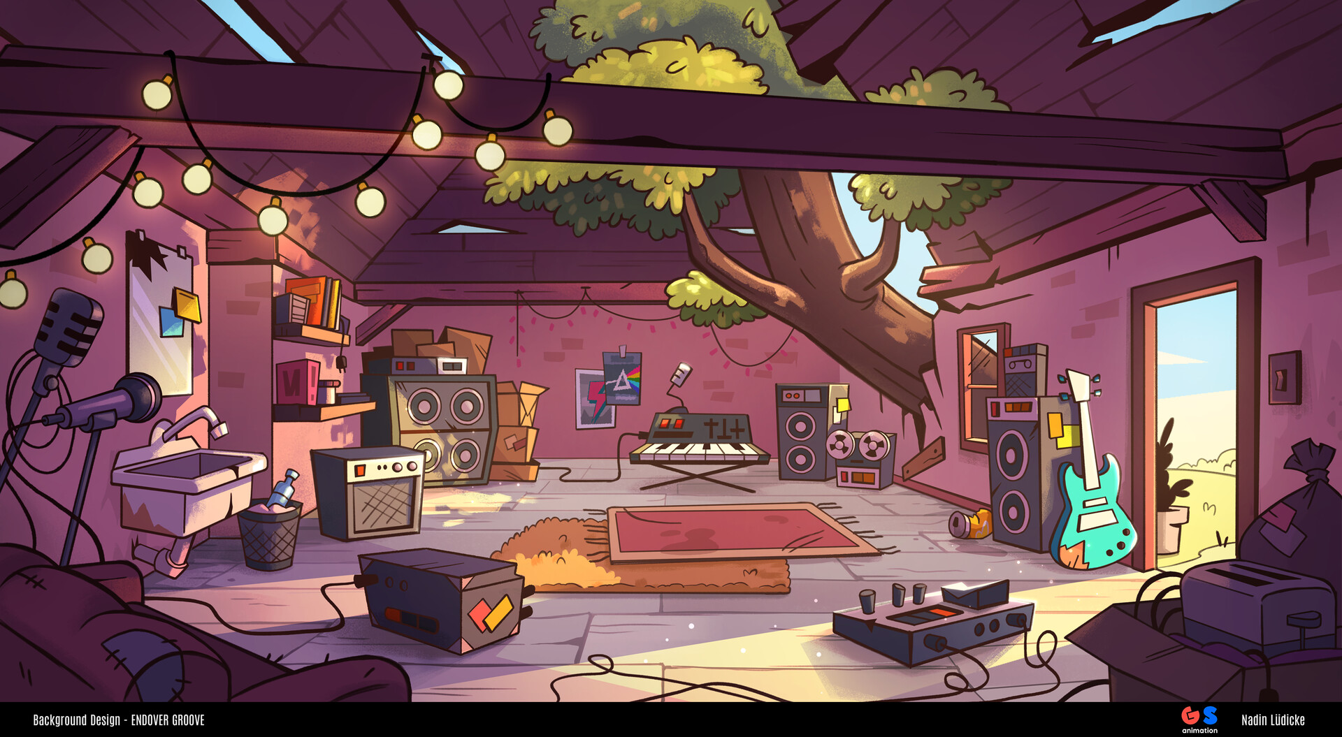 ArtStation Endover Groove Band Room Background