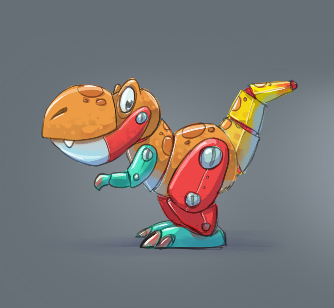 ArtStation - Cartoon dinosaur robot. toy concept