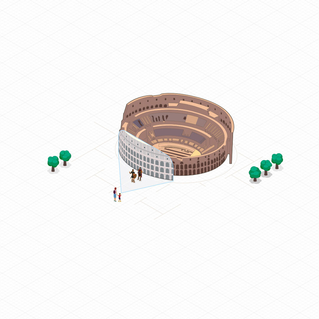 A part of a isometric demo Illustration of an augmented reality tech by Enviewz...
A Tel-Aviv based startup which developed the first true GeoSpatial Augmented Reality platform in the world. (Client: Enviewz)