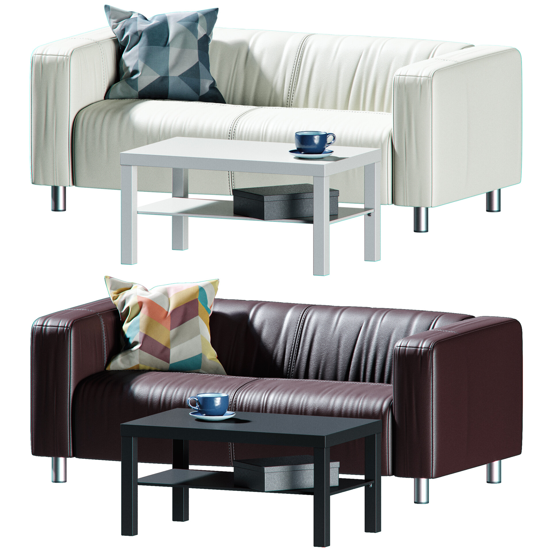 ArtStation - Leather sofa and coffee table by Ikea