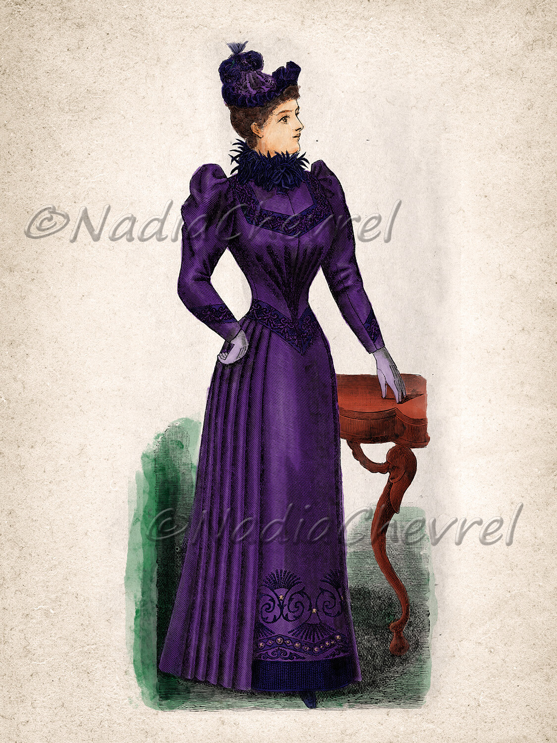Victorian dress purple sales