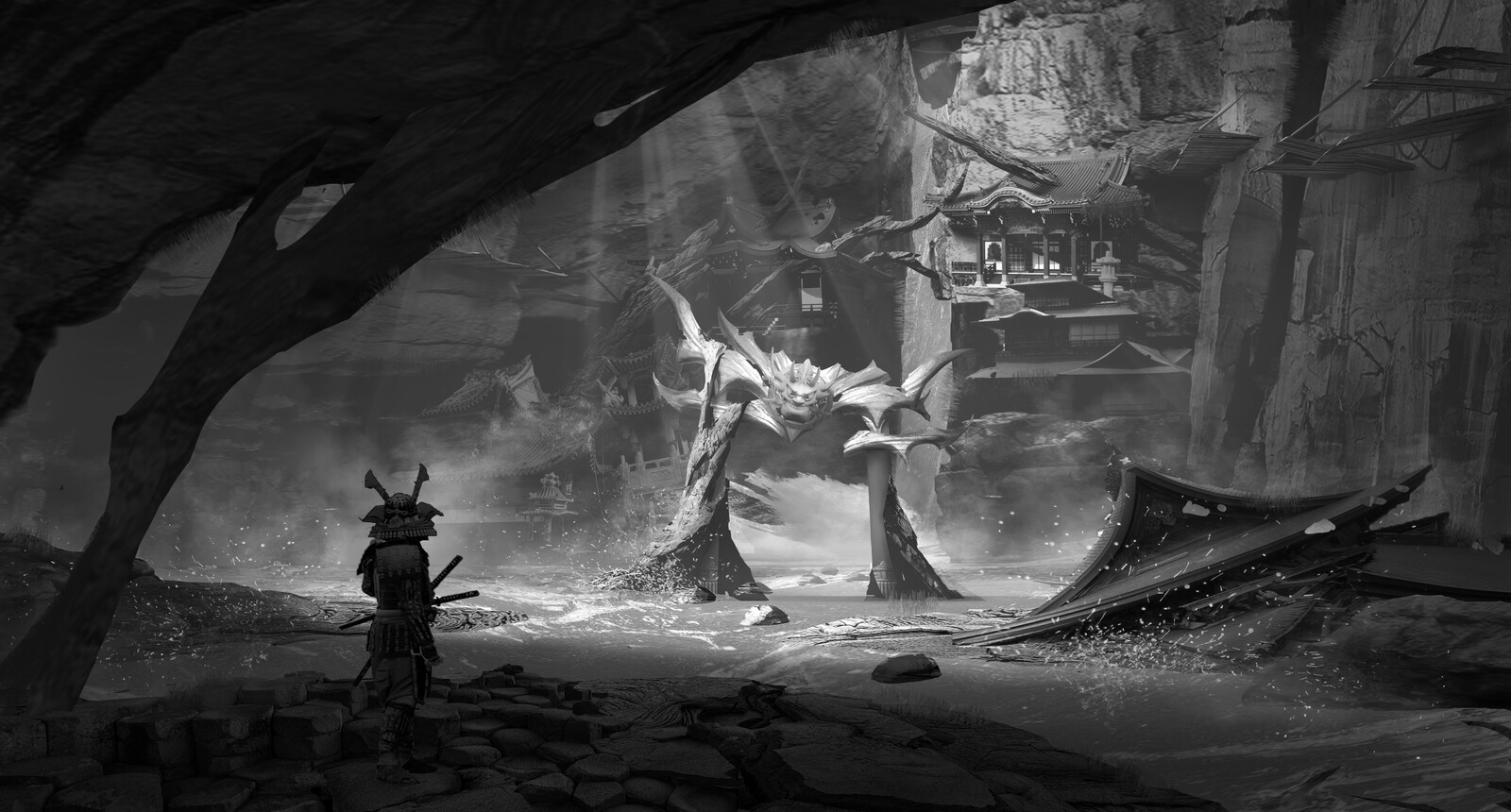 Area Concept--Buildings on Cliff