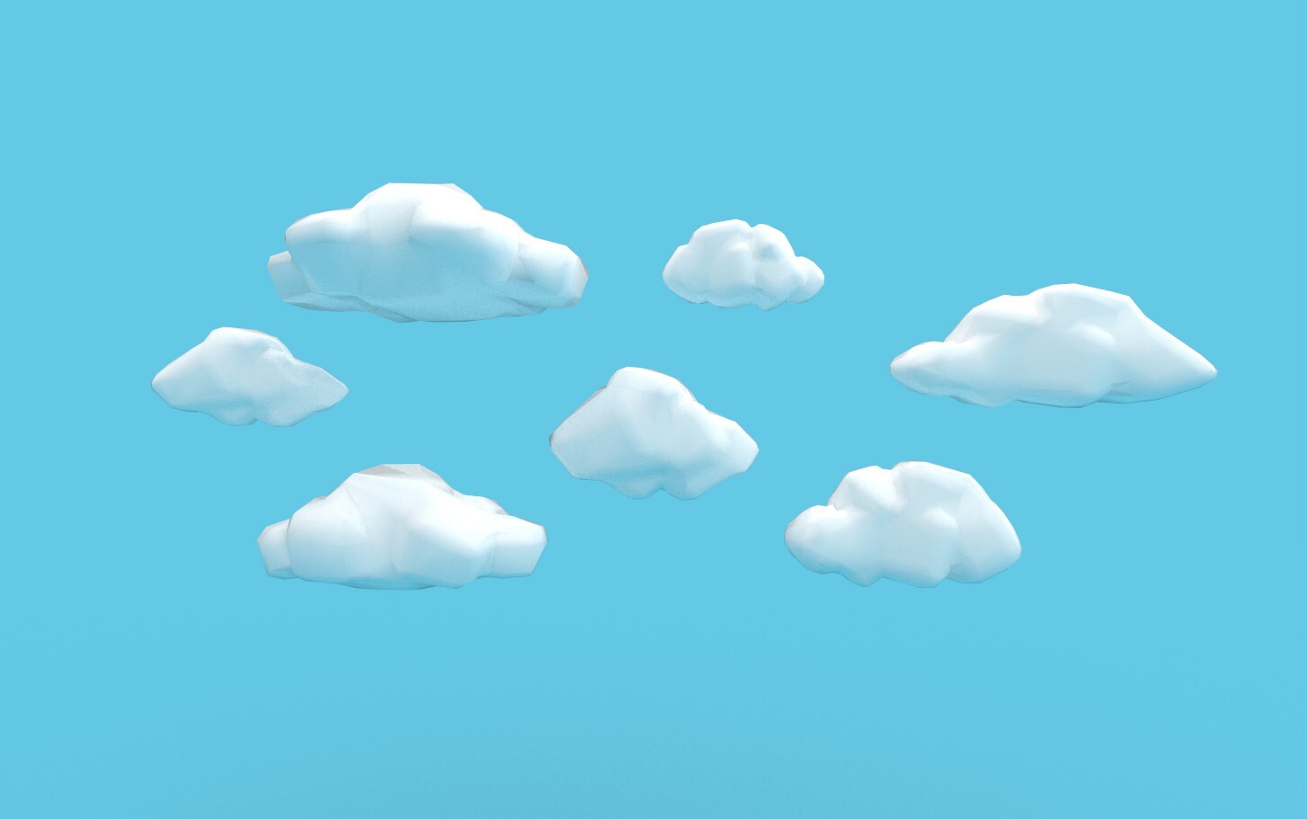 Artstation lowpoly cloud shape study maya 3d model 