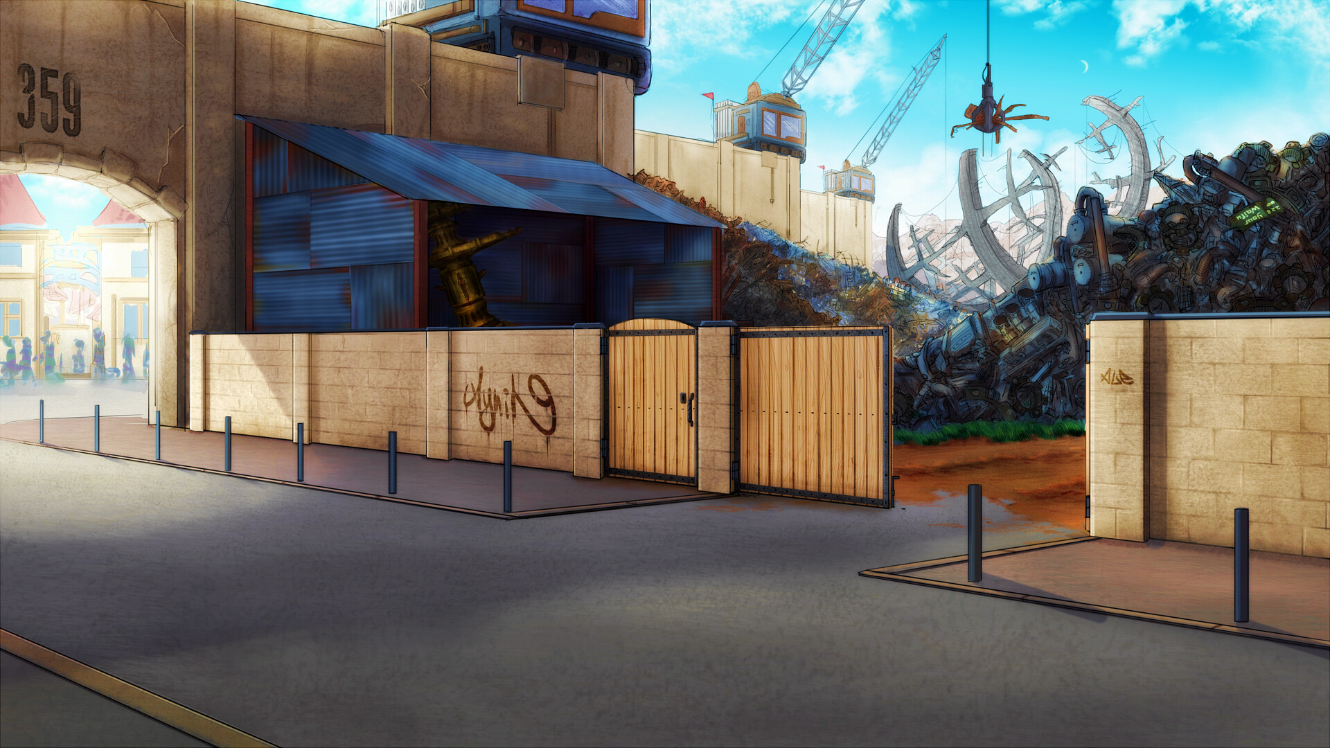 ArtStation - Junkyard VN Background