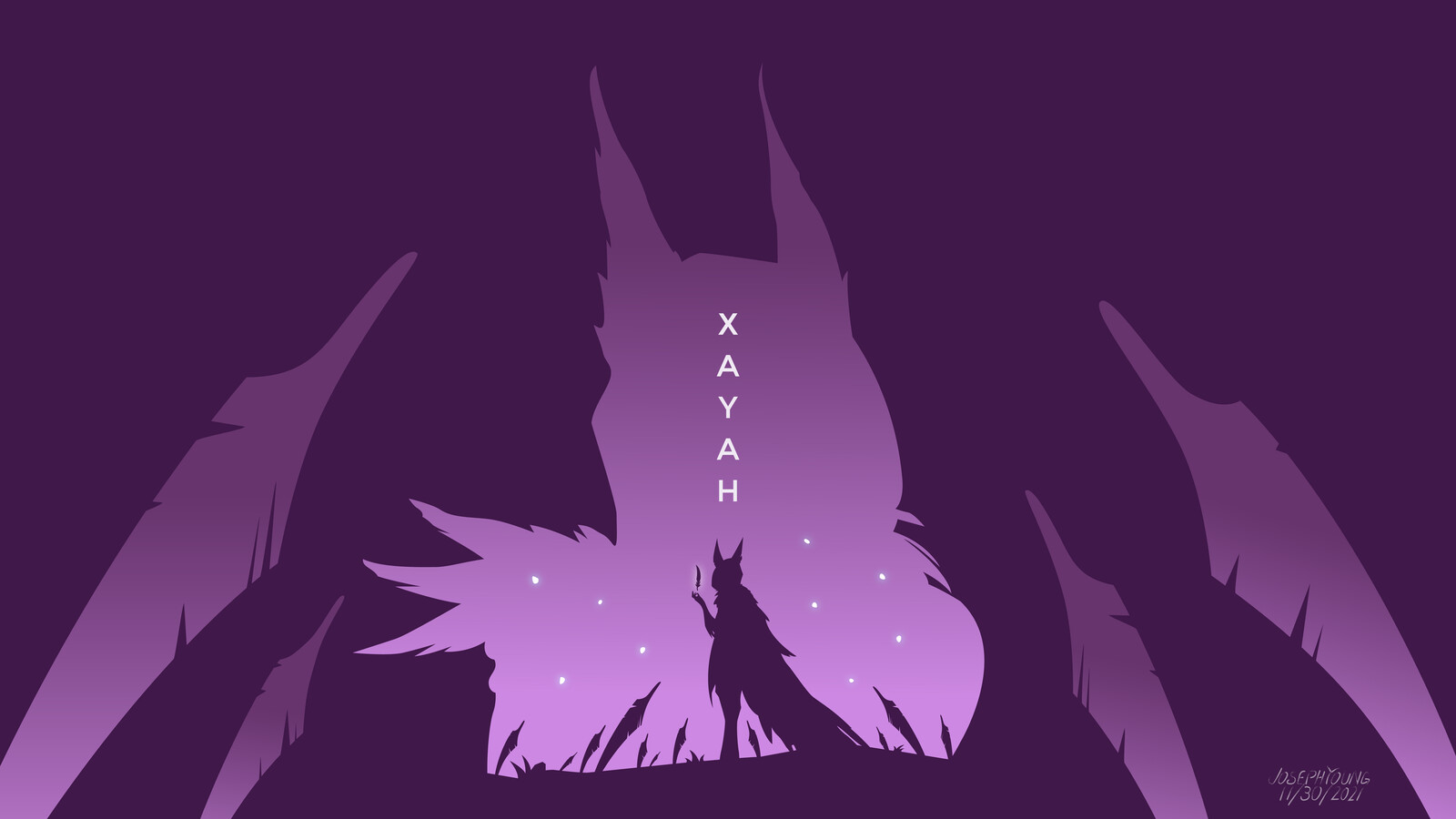Xayah Silhouette Wallpaper
