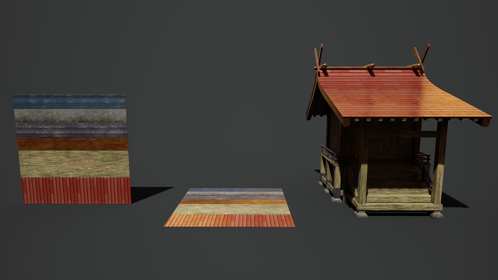 After that, I do a quick uv of the model and bring both the model and 2 planes into Substance Painter.
