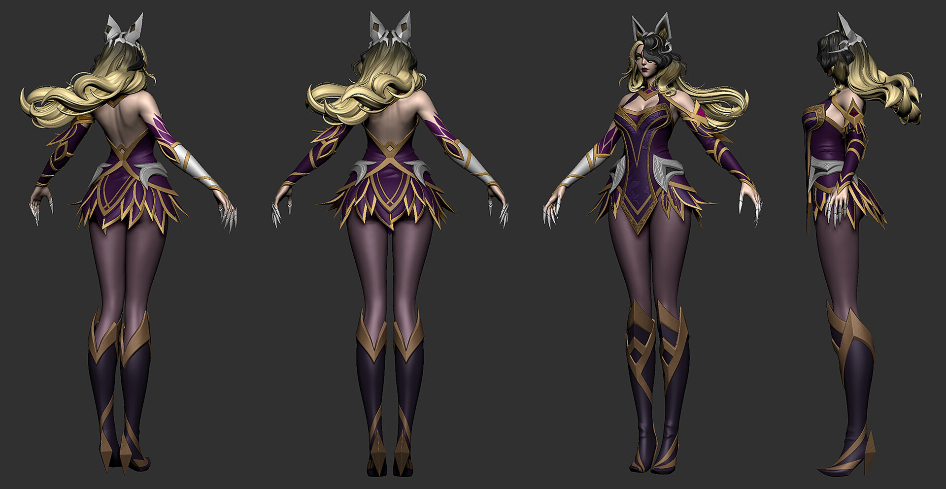 Coven Ahri Skin Concept 𝙖𝙧𝙩𝙞𝙨𝙩: Unstable Anomaly 𝙥𝙡𝙖𝙩𝙛𝙤𝙧𝙢:  ArtStation (from @adoerablearts on Instagram who reposts others work)