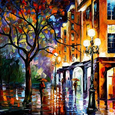 MORNING IN VENICE — PALETTE KNIFE Oil Painting On Canvas By Leonid Afremov  - Size 15x25