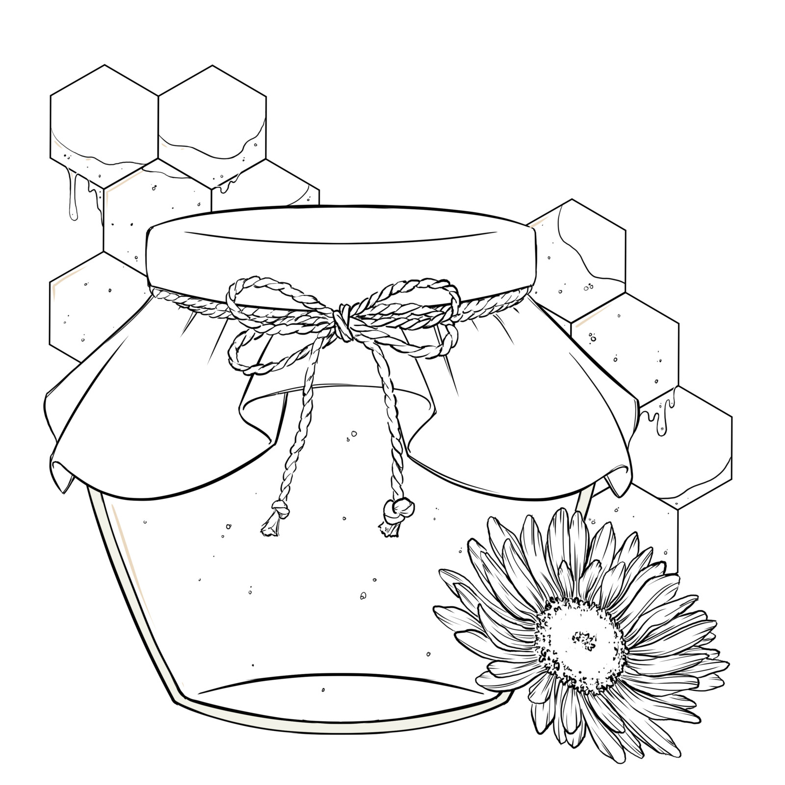 Honey jar 1 line art