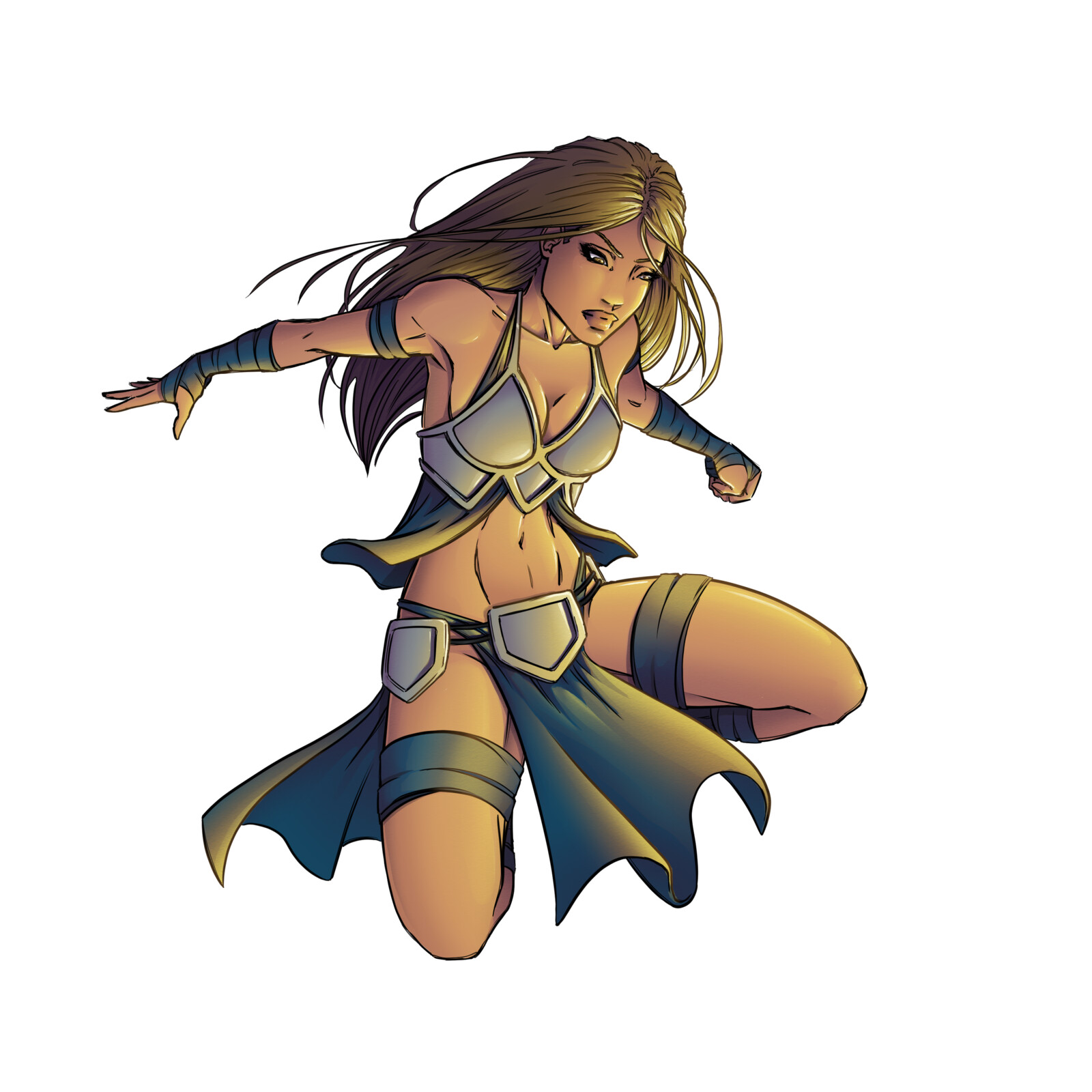 Zahra in an action pose