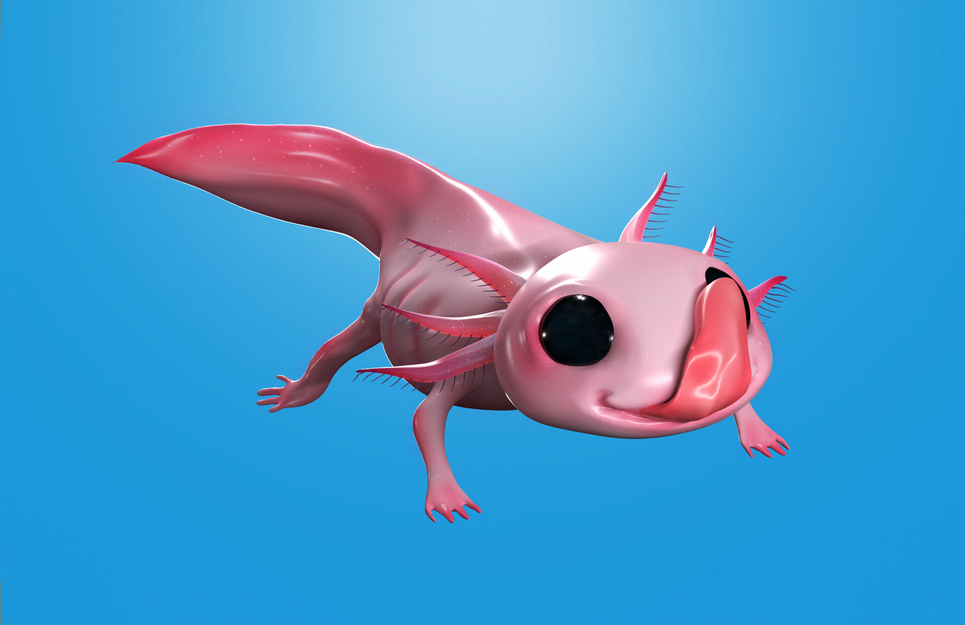Artstation 3d Baby Axolotl