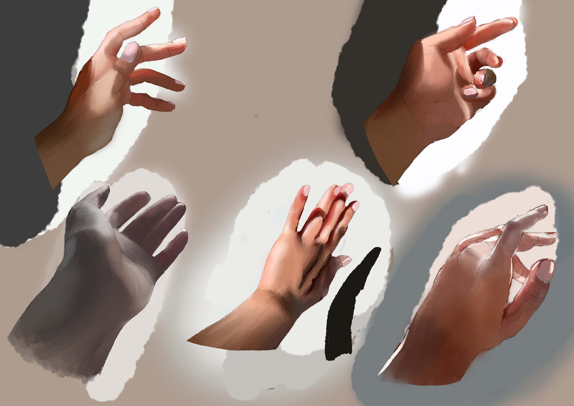 ArtStation Hands Digital Painting practice