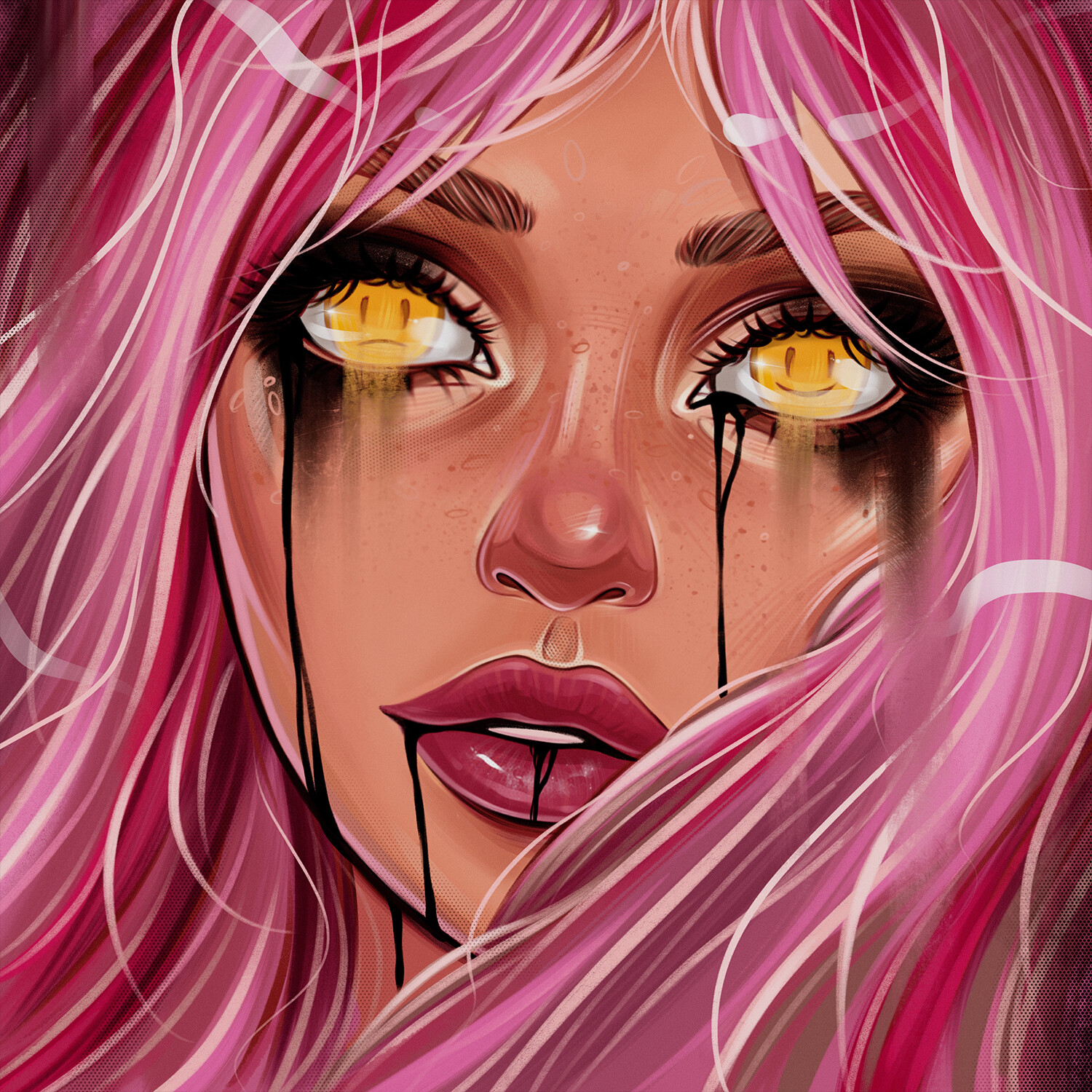 ArtStation - art girl with pink hair